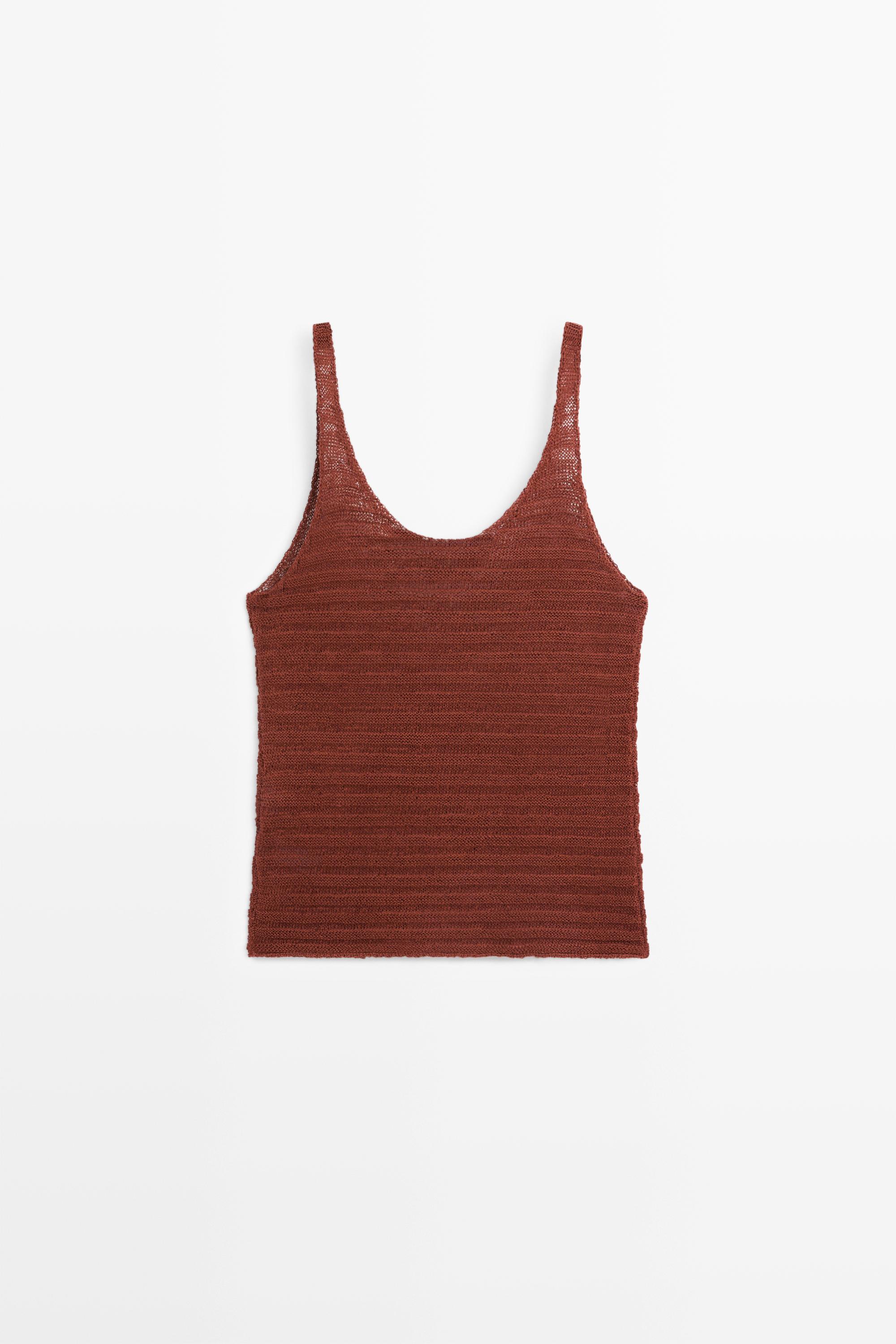 Top en maille texturée à bretelles